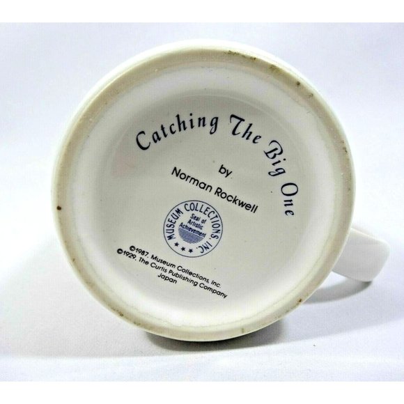 Norman Rockwell Museum 1987 Catching the Big One Collector Mug Cup Fishing - Picture 3 of 3